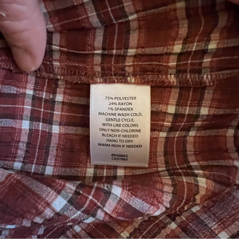 Treasure & Bond Plaid Blouse size L NWOT - Picture 3 of 5